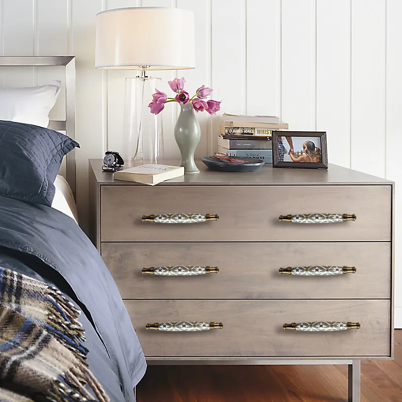 Boho-Stil Möbelgriff und Knopf Vintage Keramik Schubladenknöpfe Schrank- und Kleiderschrankgriffe Türgriffe für Schlafzimmer und Küche – Detail 7