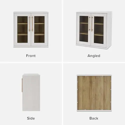 خزانة تخزين بليك، خزانة جانبية معيارية مع مساحة تخزين، أكريليك بلوط أبيض (مفرد) #5