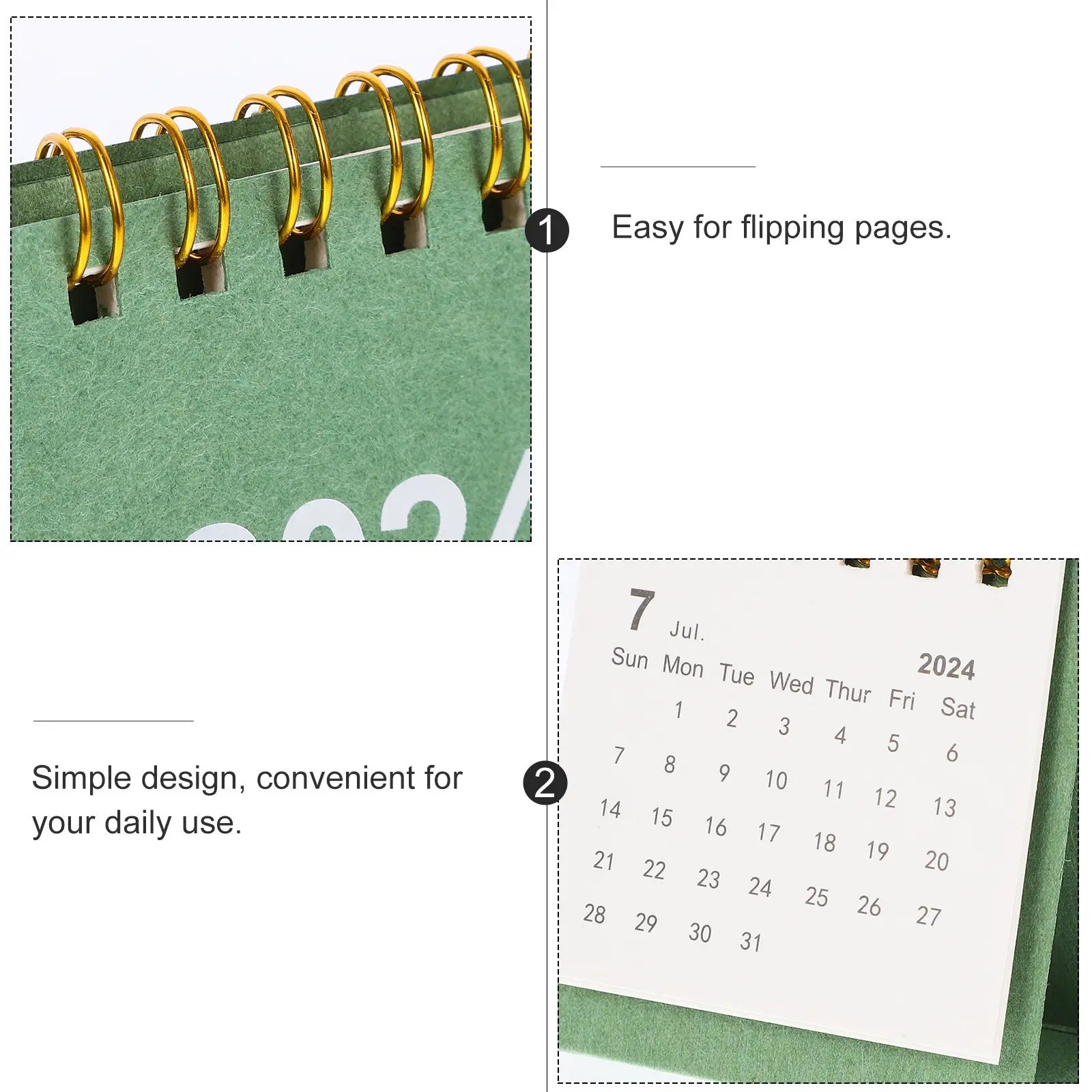 Mini Desk Calendar 2024 Thick Paper Monthly Standing Calendar for Home Office Decor Daily Planning Note Taking Smooth Flip