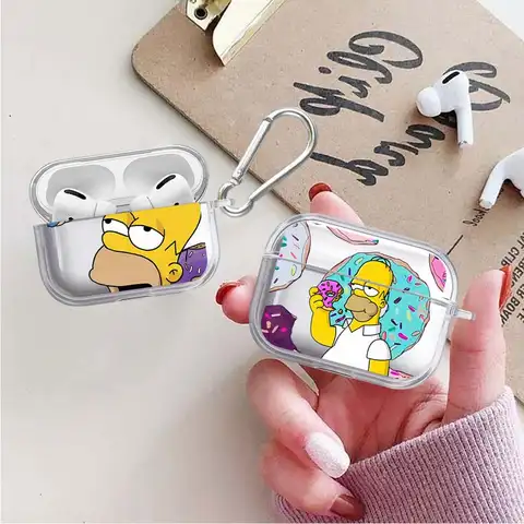 Case For Airpods 3 4 Pro2 2 Pro3 Pro 1 Clear Earphone Cases Cover Cute The S-simpsons