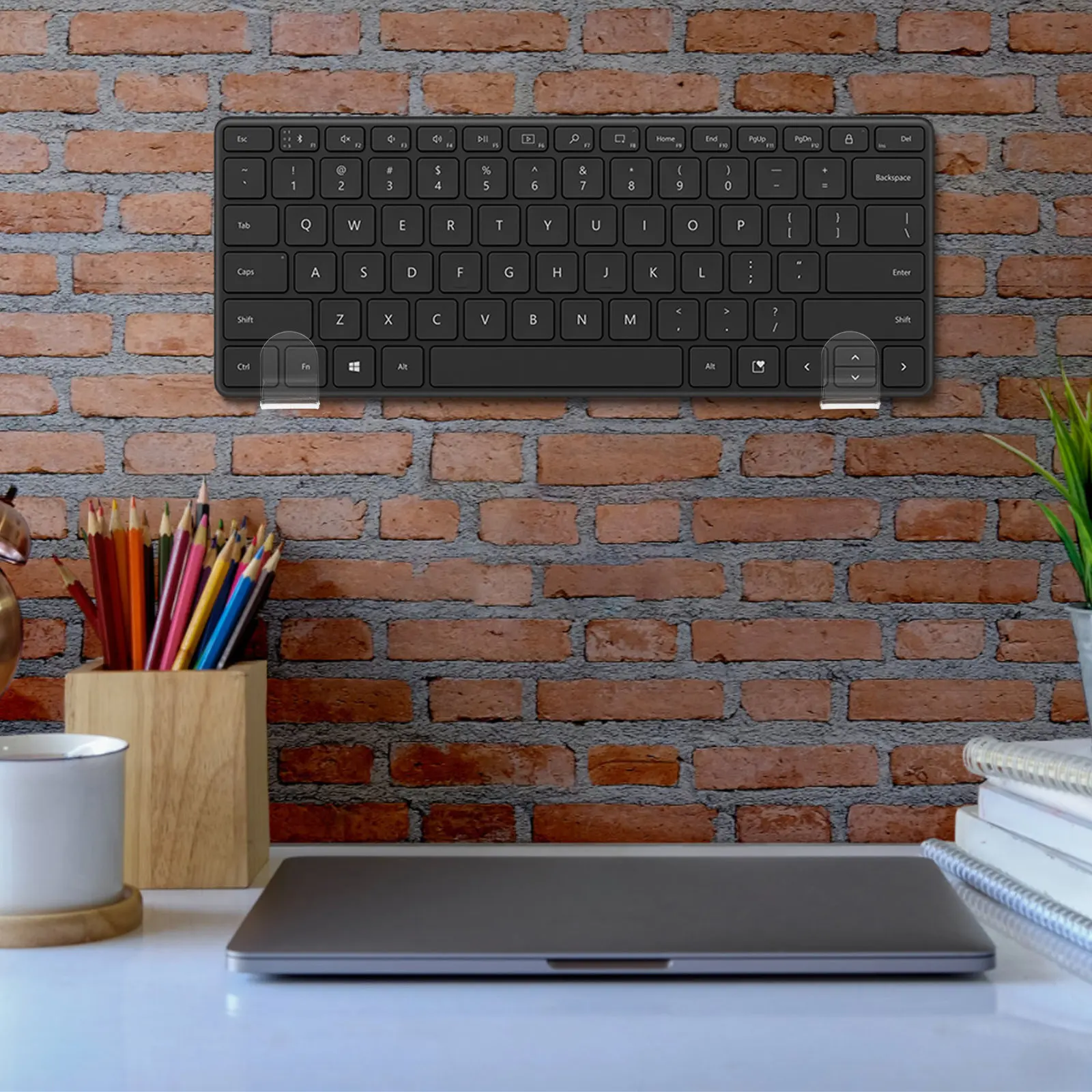 2Pcs Keyboard Wall Rack Universal Holder Space Saving Gaming Mechanical Keyboard Mount Organizer Metal Storage Stand