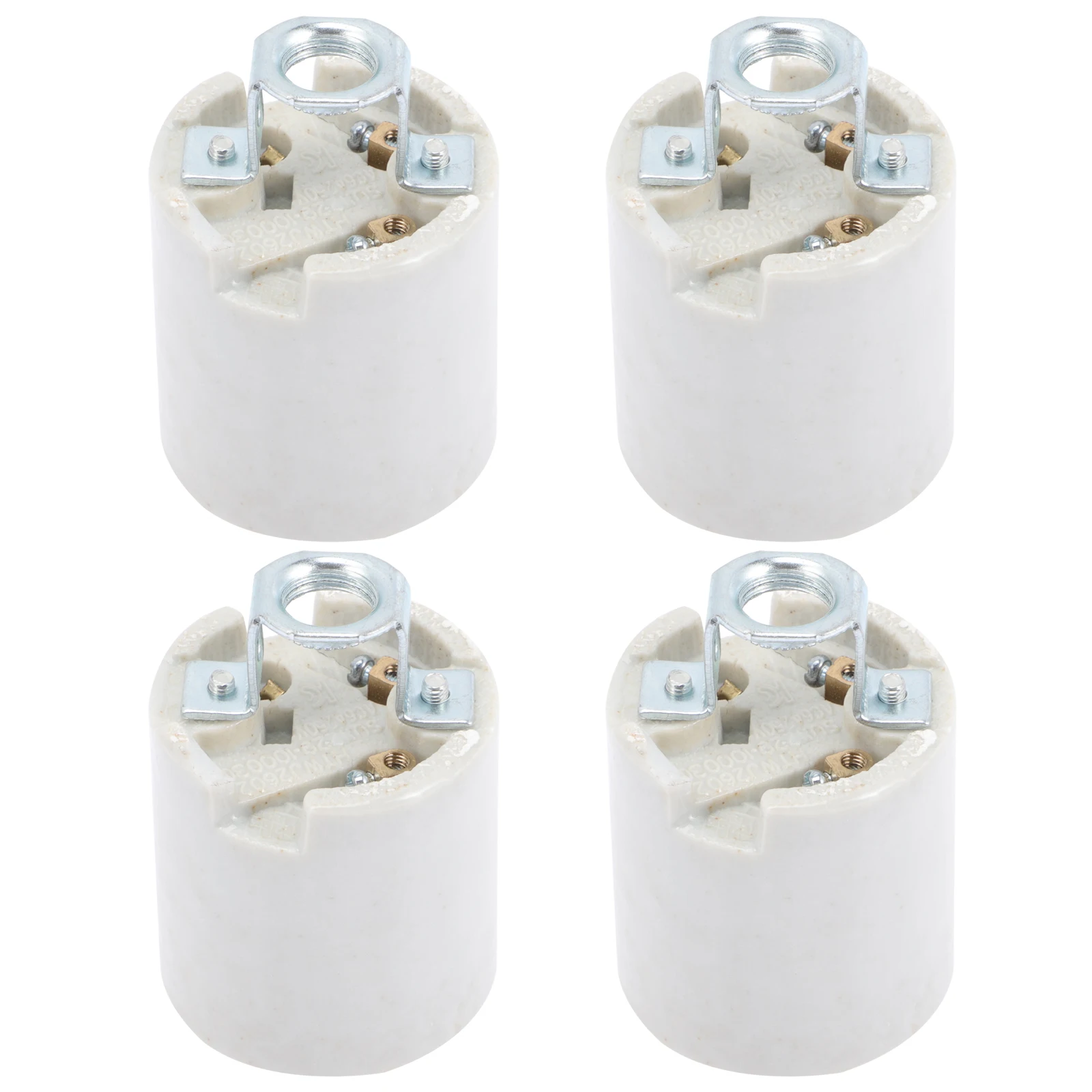 

4 Pcs Ceramic Lamp Holder E26 Screw Base Socket Beige Wall Ceiling Light Bulbs Accessories Durable Strong Industrial Style