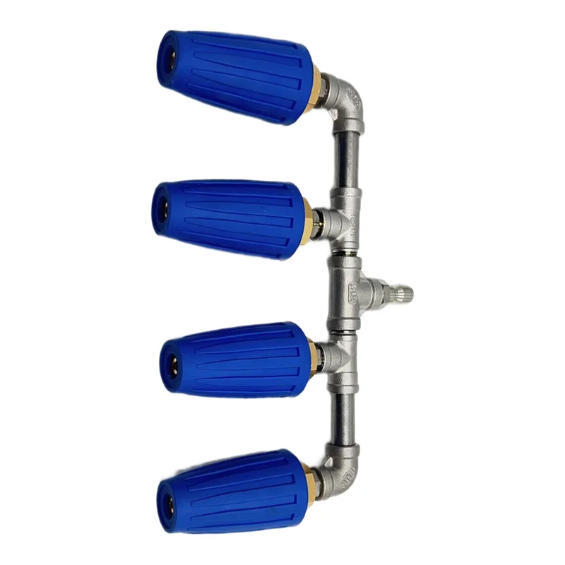 MOPHE-Pressure Washer With 4000 PSI, Four-Way Turbo Nozzle, 360° Rotation, 1/4" Quick Connector, For Car Cleaning