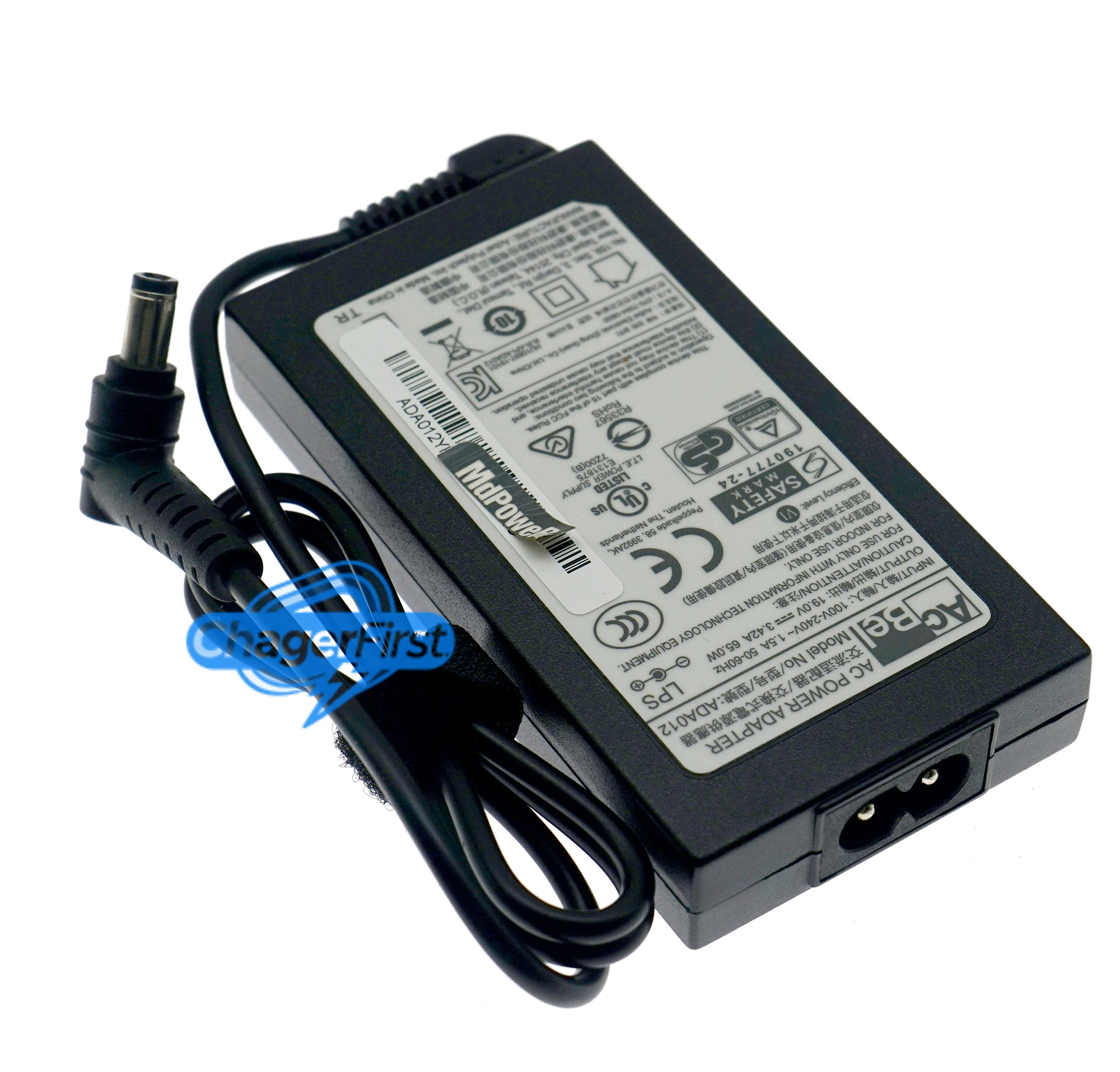 Genuine ACBEL 19V 3.42A 65W AC Adapter ADA012 Charger for CLEVO NH58RH NP6854 System76 LEMUR PRO 12 LEMP12 Power Supply 5.5*2.5