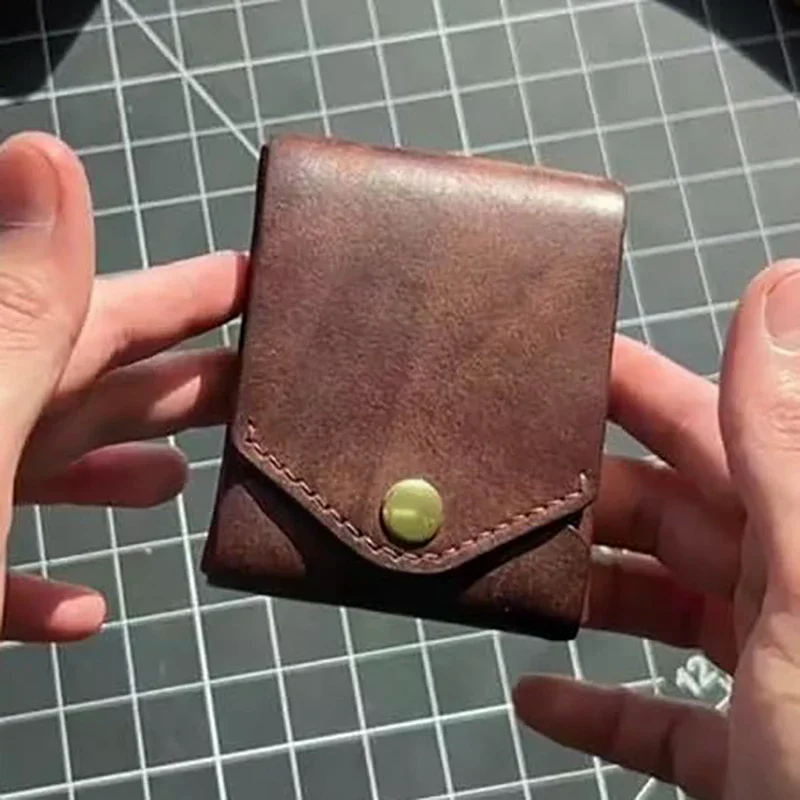 Multifunctional Mini Wallet PU Leather Short Coin Pocket Travel Money Purse Card Holder Built-in Pen Slot Front Pocket Wallets