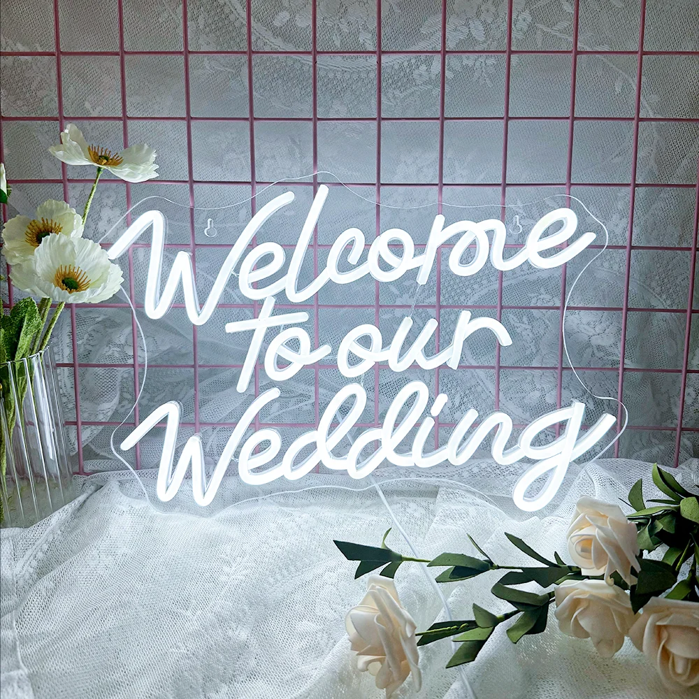 

Welcome To My Wedding Neon Led Signs Room Decor Wall Lights USB Powered For Wedding background Party Bedroom Art Logo Decor
