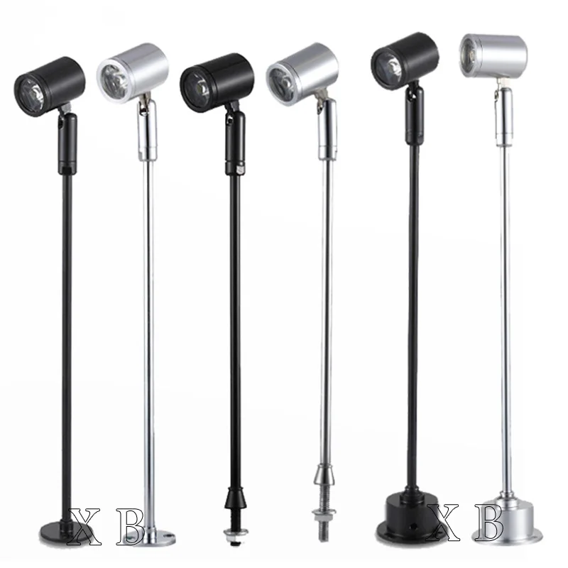 Surface Mounted 1W DC12V Led Showcase Light For Exhibition Display 300mm AC85-265Led Mini Spot Jewelry Adjustable spotlights