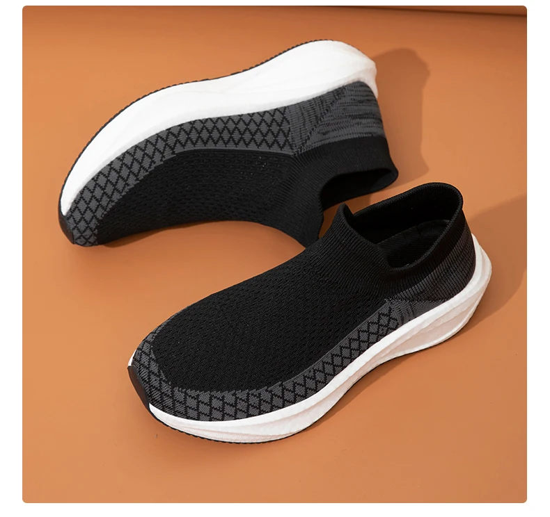 Unisex Real Boost Sneaker mit dicker Sohle, Stretch-Strick, atmungsaktiv, Übergrößen, stoßdämpfend, Sportschuhe, Laufschuhe für Damen und Herren – Detail 11