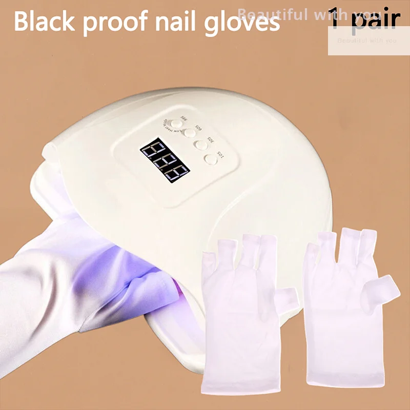 

1Pair Nail Art Glove UV Protection Glove Anti UV Radiation Protection Gloves Protector For Nail Art Gel UV LED Lamp Tool