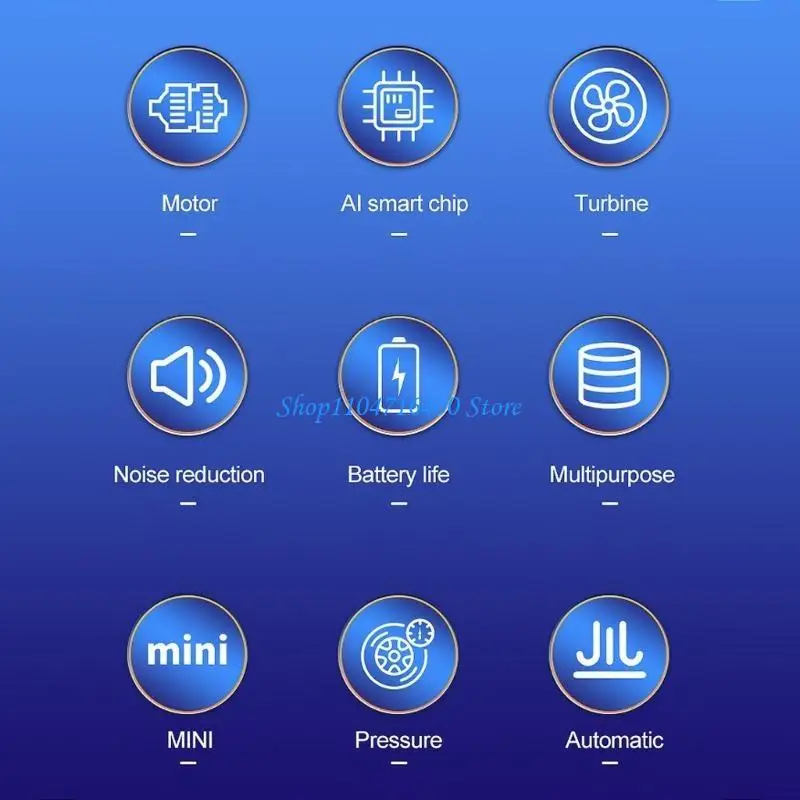 

y1gd Portable Air Compressor Electric Car Automatic Motorcycle-Tire Inflator Digital Pressure Gauge Detect with LED Lamp