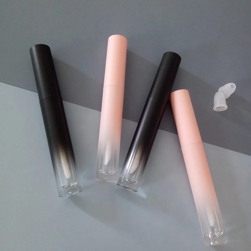 Lege Lip Gloss Tube 3.5Ml Gradiënt Roze/Zwarte Lippen Balsem Container Met Wand Ronde Matte Hervulbare Lipgloss Flessen verpakking