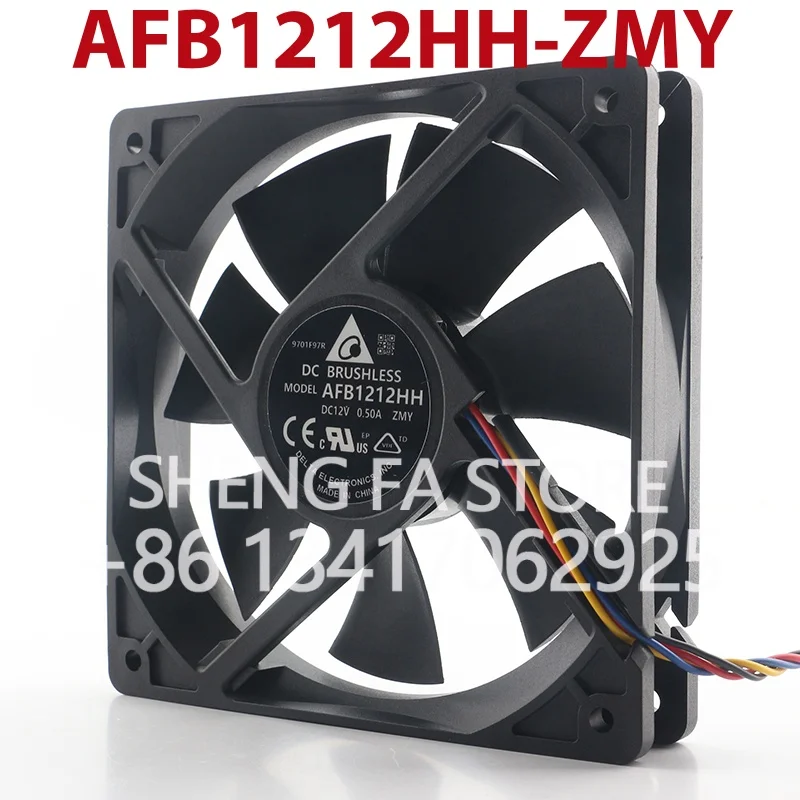 Coolingfan AFB1212HH-ZMY 4-wire PWM Temperature Control Large air Volume Delta 24V 48V DC12V 0.50A AC EC 12025 120x120x25MM 12CM