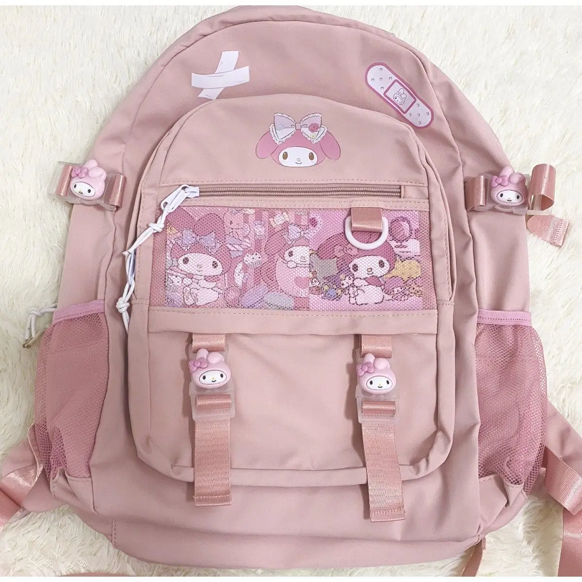 Sanrio Anime My Melody Kuromi Cinnamoroll Backpacks for Children Kawaii Toys Mochilas Aestethic Bag Student Campus Backpack