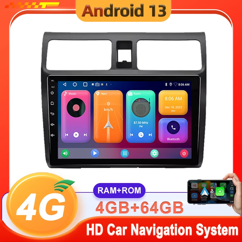 

9 inch Android 13 Car player Auto Car Radio For Suzuki Swift 2003 - 2010 GPS Navigation Auto Radio Dash Cam 5G wifi QLED Screen