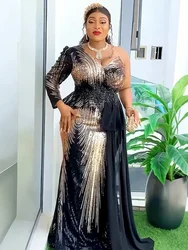 Africa Clothes African Dresses for Women 2025 New Fashion Plus Size Sequin Evening Party Long Dress Dashiki Ankara Outfits Robe