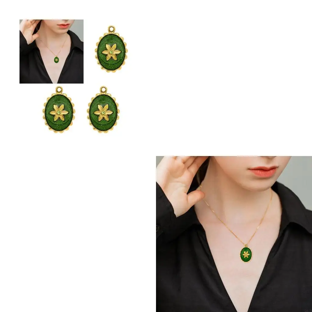 3 Pieces Practical Sturdy Steel Pendant Accessory for Women Featuring Enamel Tarot Card Star Charm