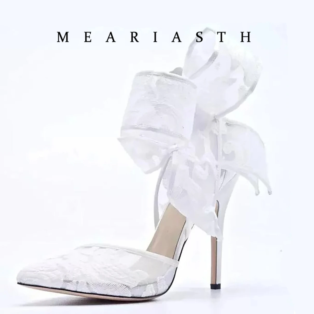 

Сексуальные женские туфли-лодочки с кружевным бантом, заостренным носком и тонким высоким каблуком, элегантные дизайнерские туфли для банкетов, модные брендовые сандалии для женщин.