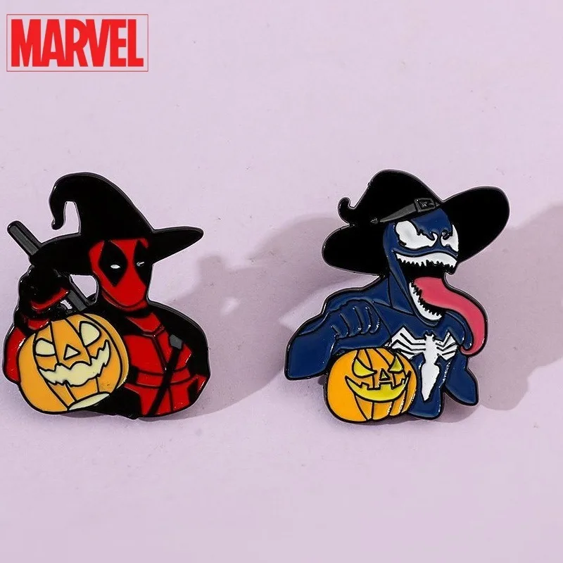 마블 만화 애니메이션 데드풀 베놈 브로치, 남녀 패션 및 개성 배지, 가방 및 액세서리용 심플 핀