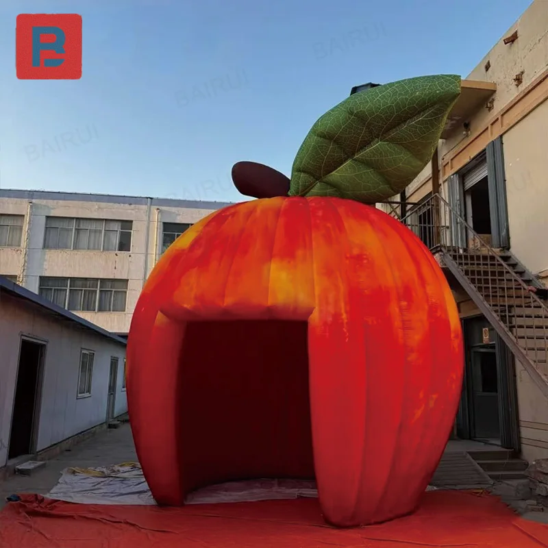 Casa inflable de manzanas, arco de chile, molde de aire para frutas y verduras, con soplador, decoración de escenario para eventos a gran escala
