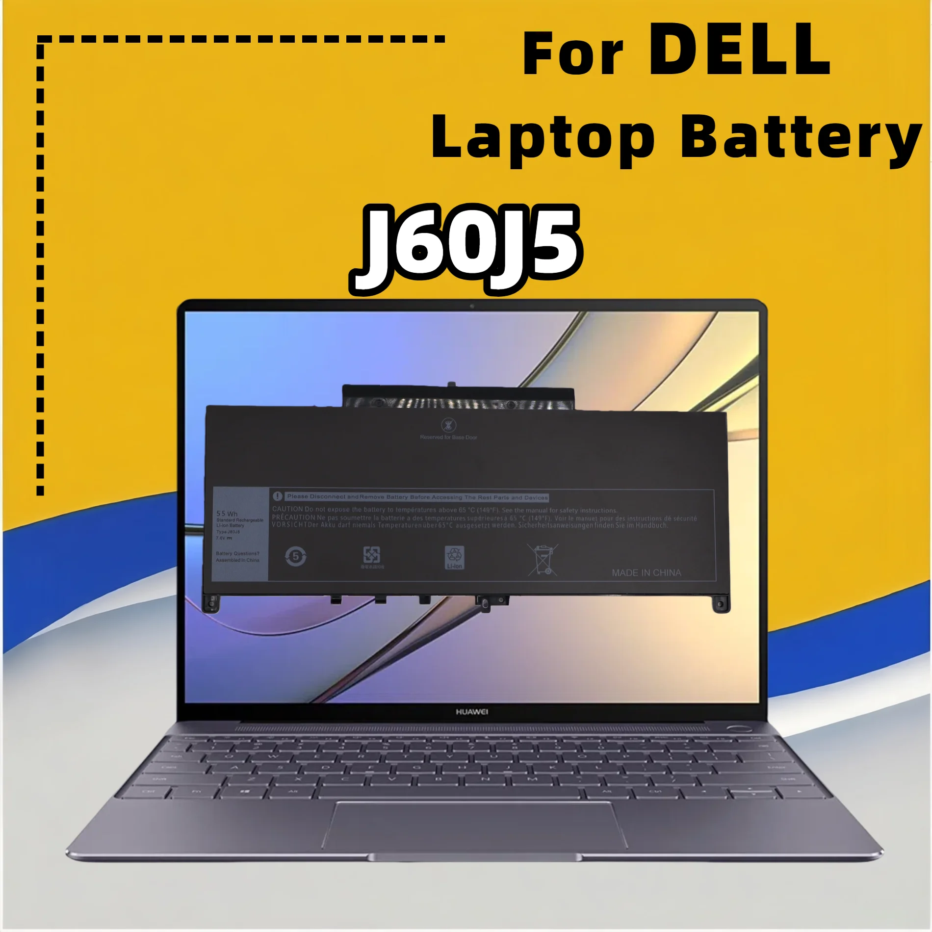 

FRLESUI For DELL Latitude E7270 E7470 Series J60J5 R1V85 MC34Y 242WD 55WH J60J5 Laptop Battery 13 months warranty