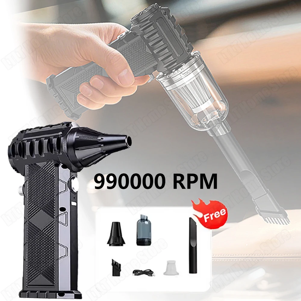 

990000RPM Mini Turbo Jet Fan 65M/S Wind Speed Brushless Motor Violent Turbofan High Speed Duster Gun Car keyboard cleaning