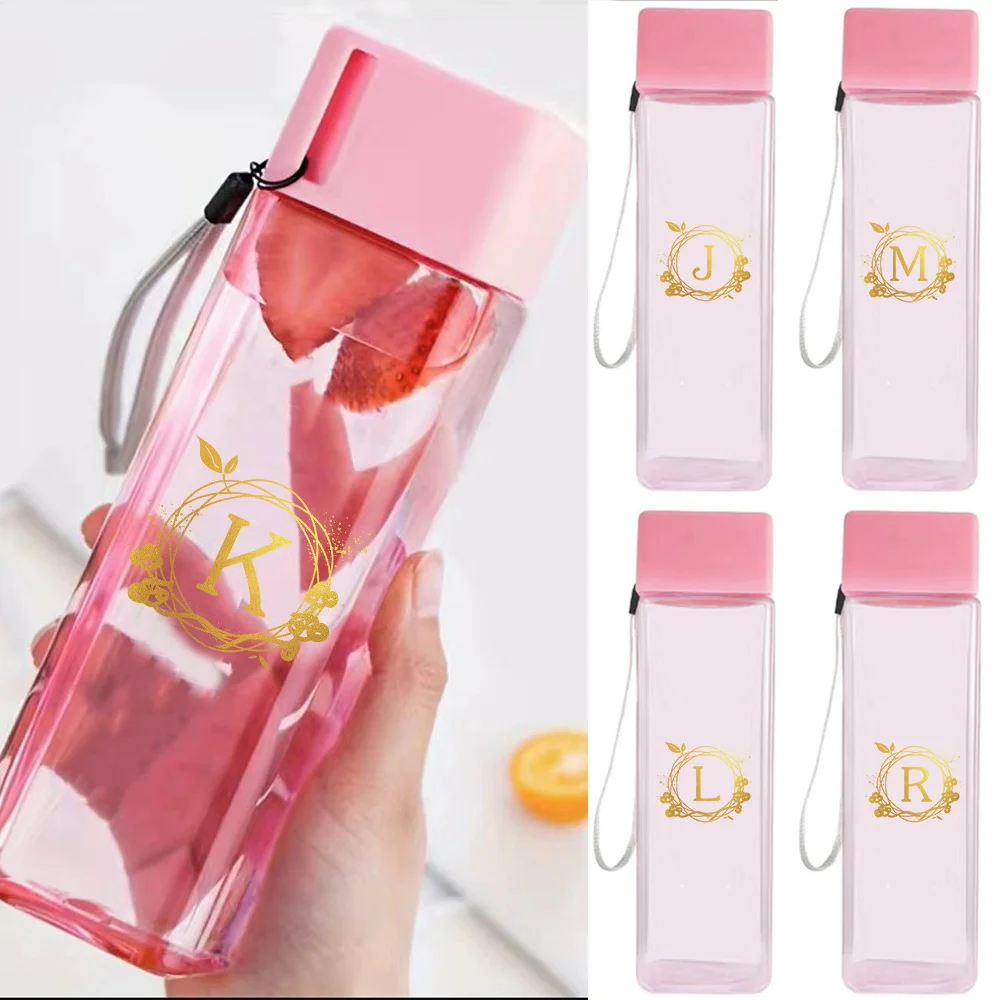 

Portable Sports Water Cup Large Capacity Leak-Proof Cup Daily Commute Office Water Bottle Outdoor Portable Wreath Pattern