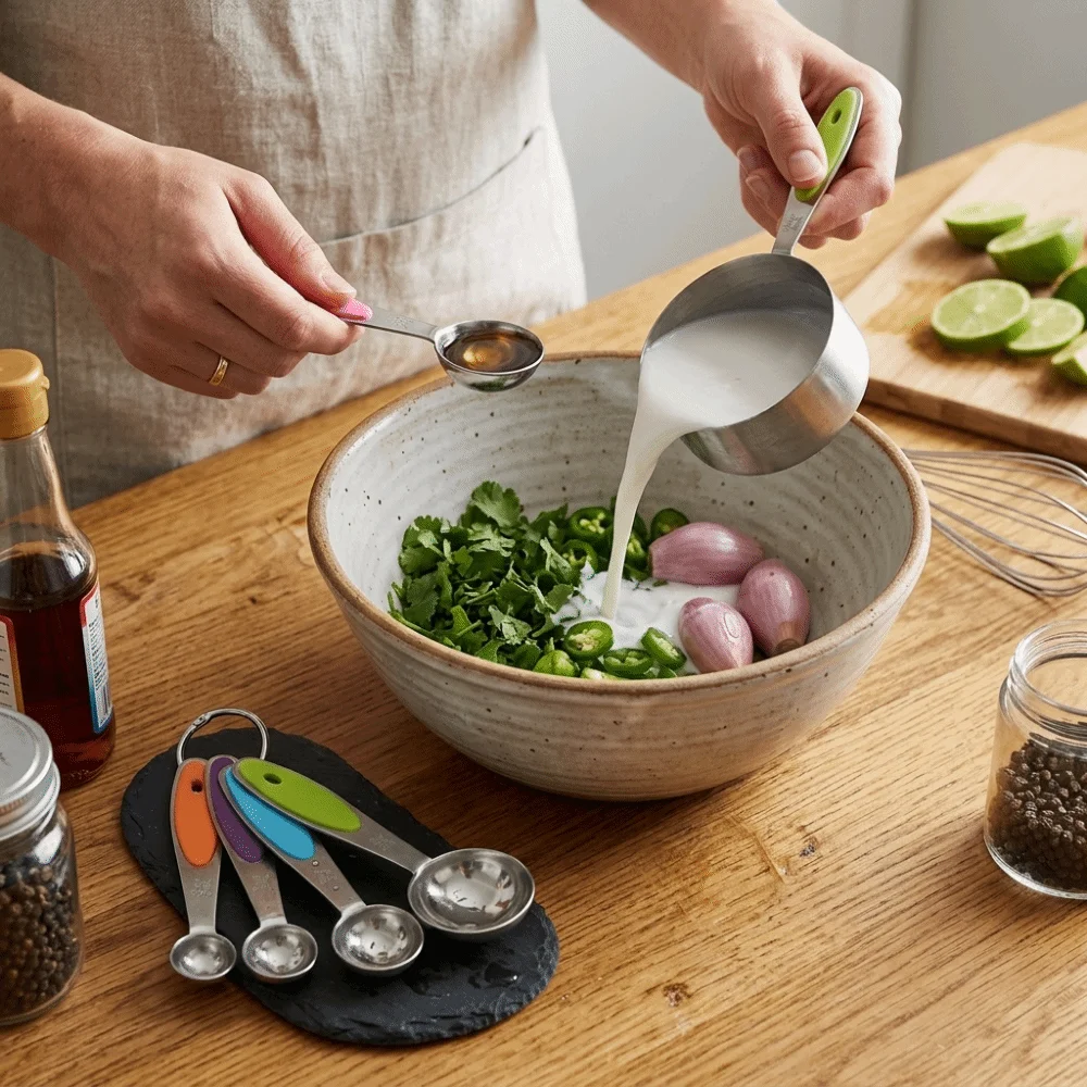 10Pcs Rustless Steel Measuring Spoon Marked Scale Smooth Polished Kitchen Spoon Multi Size Option Sturdy Portion Spoon
