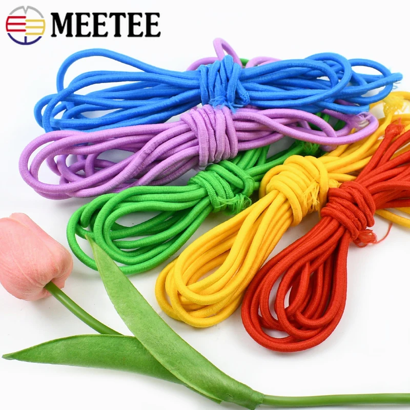 

5-50Meters 5mm Colored Elastics Rope HairBand Rubber Bands Sewing Pants Belt Elastic Band Shoelaces Stretch Tape DIY Accessories