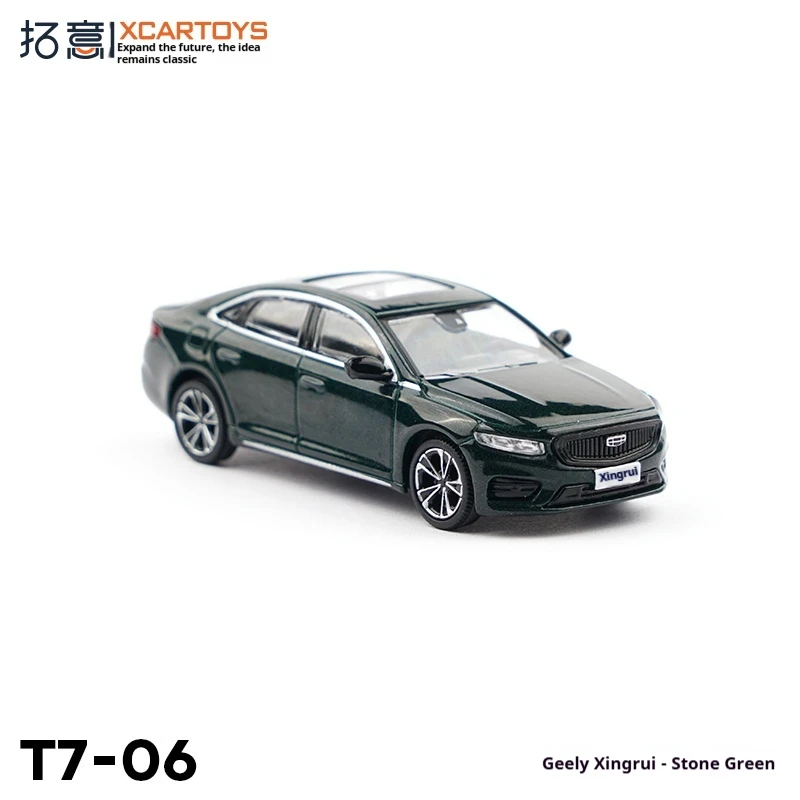XCARTOYS Model ze stopu w skali 1/64, zielony sedan, miniaturowy model pojazdu z kołami, nie zdalnie sterowany, kolekcjonerski.