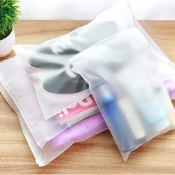 5pcs Plastic Repeatable Zipper Bag Make Up Cosmetic Travel Storage Bag Organizador Shoes Bag Waterproof Cloth Storage Organizer