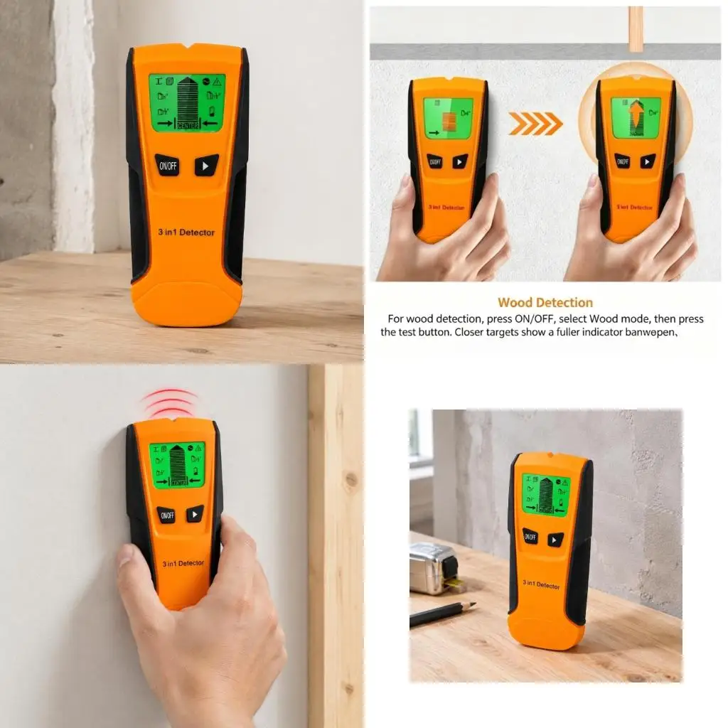 3 in 1 Wall Studs Detectors with Digital Display, Position and Depth Information, and Two-Key Selection for high quality