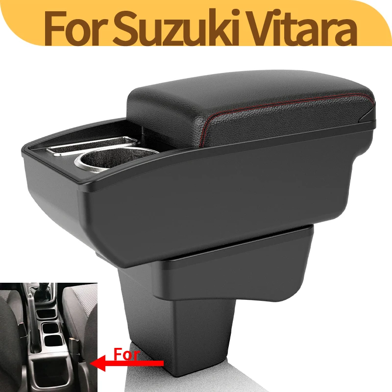 

Для Suzuki Vitara специальная центральная консоль модифицированный многофункциональный подлокотник двухслойный ящик для хранения автомобильных аксессуаров USB