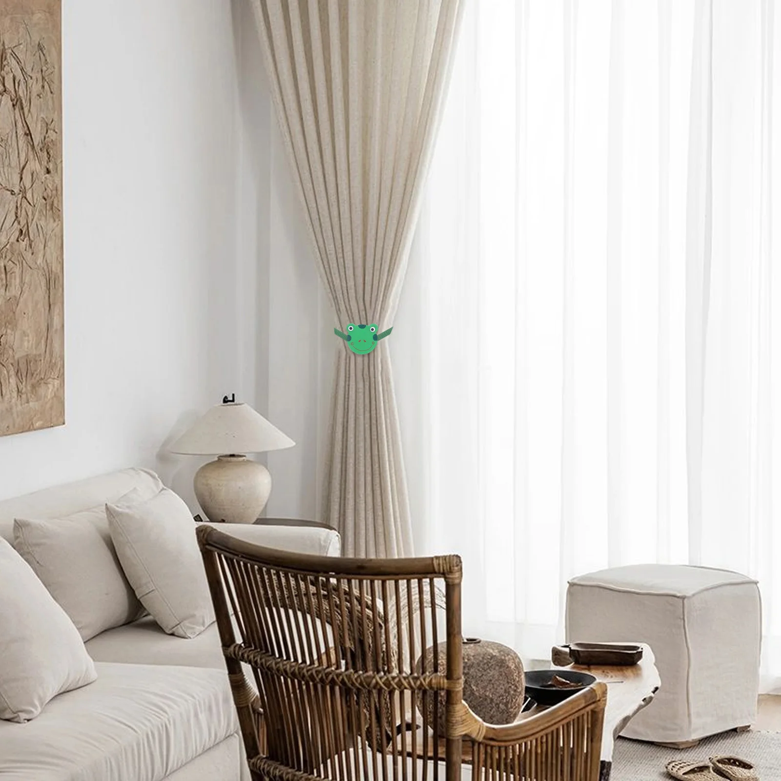 

2Pcs Cute Cartoon Curtain Tiebacks Adjustable Length Easy to Install No Drilling Required Stylish Decor