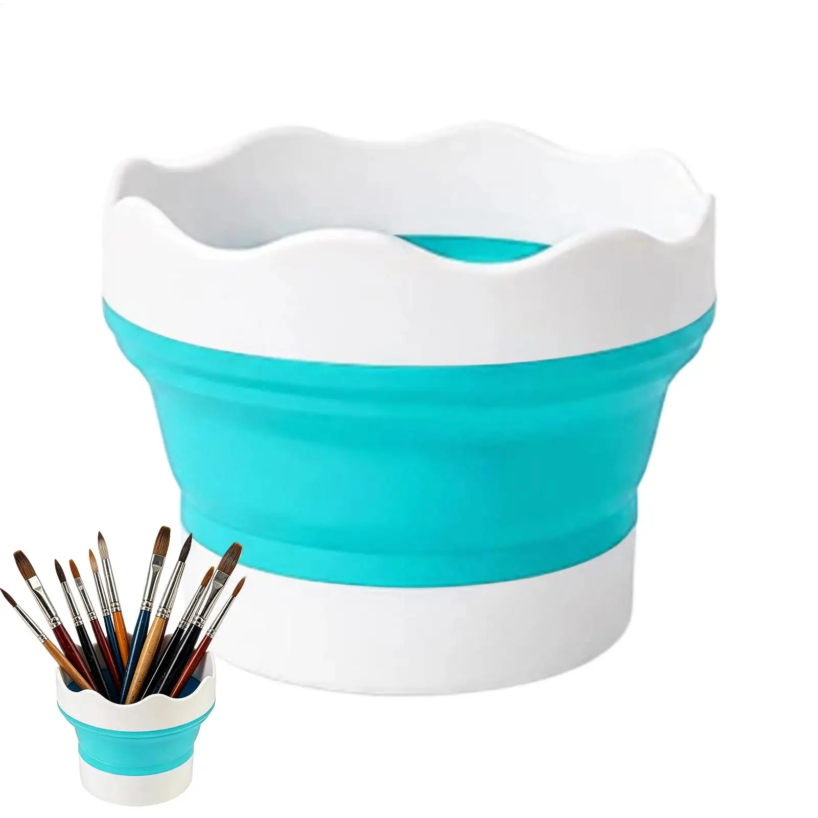 Paint Cup Foldable Silicone Paint Water Cup, Multifunctional Watercolor Washing Bucket For Travel Home Studio