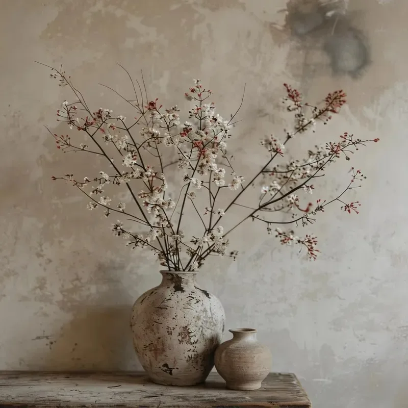 Style Abstract Still Life Painting Handmade Frameless Canvas Art Mottled Plaster Texture Natural Dry Professional