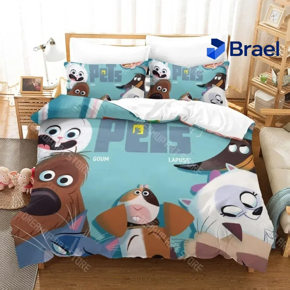 Exquisite 3D Print The Secret Life Of Pets Bedding Set Single Twin Full Queen King Size Bed Set Aldult Kid Bedroom Duvetcover Se