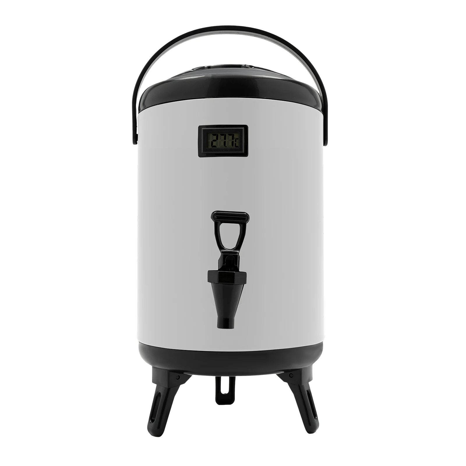 Thermal Beverage Server, Stainless Steel Inner Liner Foldable Support Replacement Parts, Lightweight Carry Handle Easy Rinse Smooth Outer Shell, Banquet Camping Coffee Cocoa Dispenser
