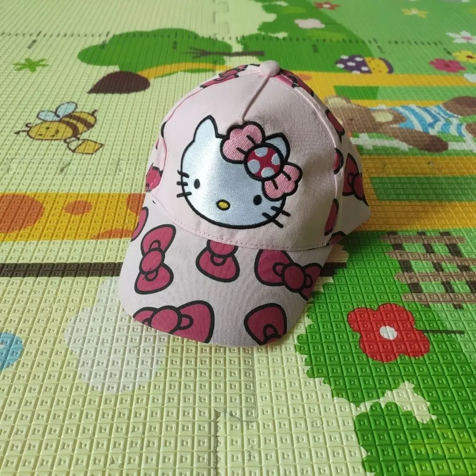 TAKARA TOMY Hallo Kitty Sommer kinder Verstellbaren Sonnenschutz Schatten Bestickte Baseball Kappe Student Cartoon Nette Kappe