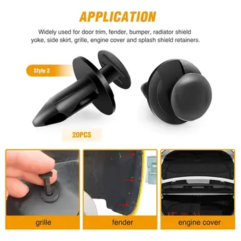 190 ks klipů na autoblatníky, plastové nýty, sada autodílů, plastové nýty, upevňovací prvky, obložení dveří, klipy na blatníky 12 nejlepší prodej Toyota Corolla Stepne - №11