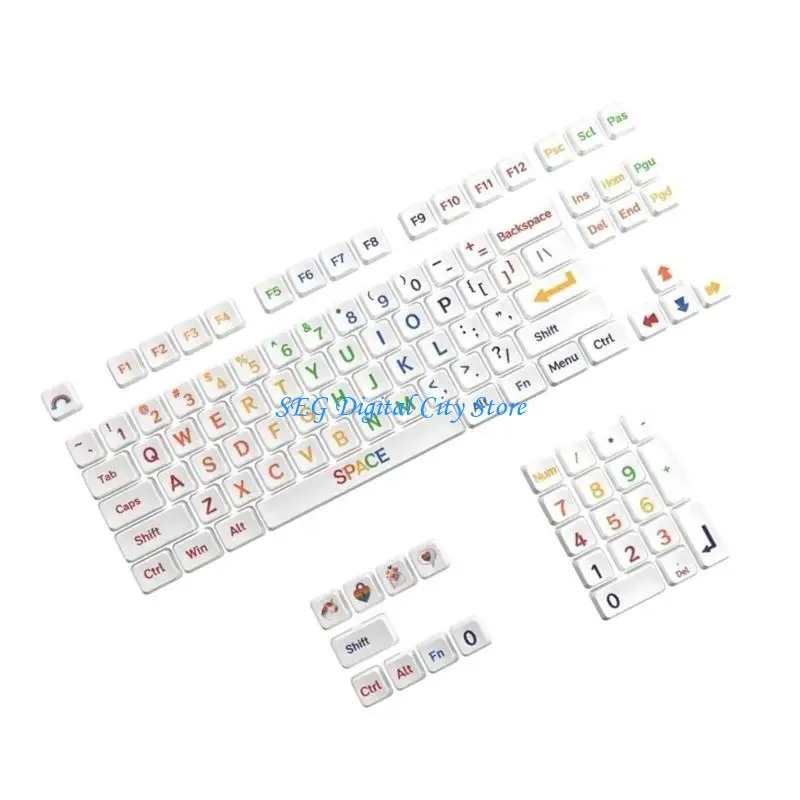 

U75B 113Keys XDA Rainbow Color Large Letter Keycaps Compatibles Mechanical Keyboards