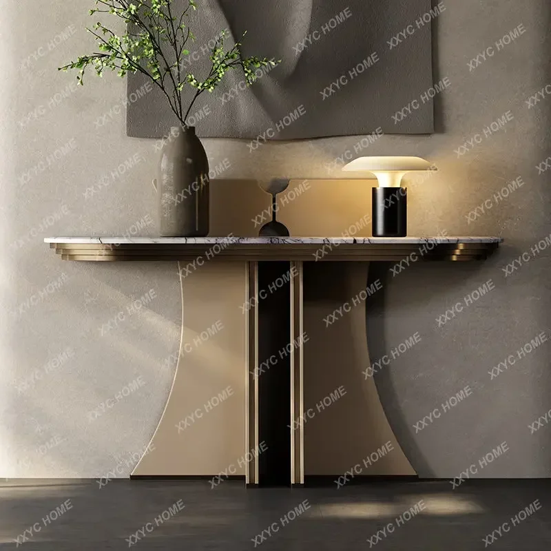 AA Light Luxury Entrance Villa Large Flat Floor Advanced Sense Entrance Corridor Luxury Stone Entrance Against the Wall