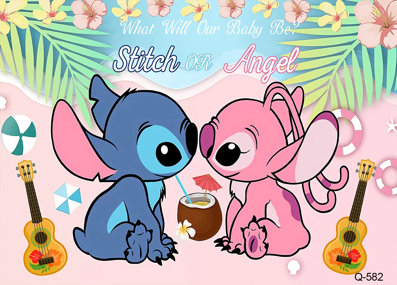 Fondos de fiesta temática de dibujos animados Lilo & Stitch estudio fotográfico Hawai Hula verano niñas fiesta de cumpleaños fotografía fondos personalizados