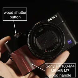 Sony camera RX100 solid wood handle shutter button RX100M6 M7 anti-slip handle RX100M5 M4 cage