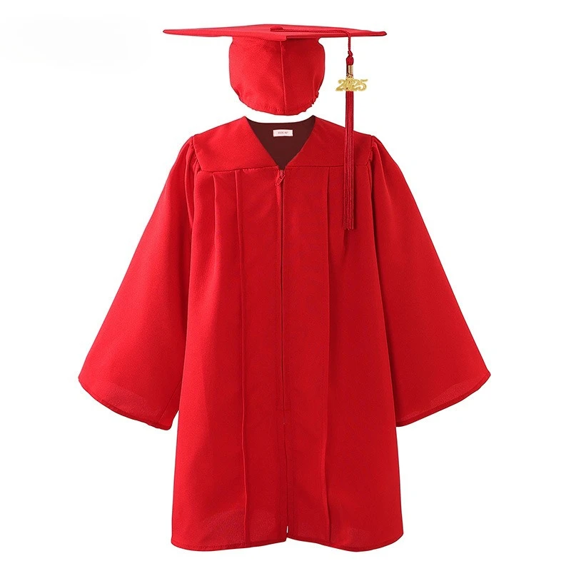 2025 Nuovo tessuto Abbigliamento da dottorato Abbigliamento da bacino per studenti della scuola primaria Abbigliamento da prestazione per bambini dell'asilo