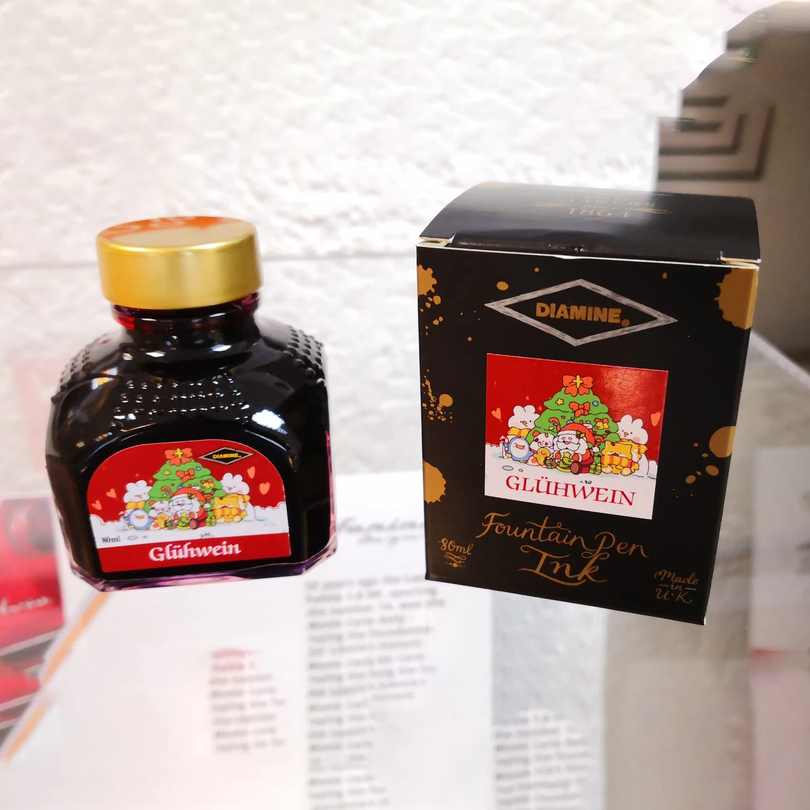 Inchiostro per penna DIAMINE Christmas Red Limited Edition da 80 ml