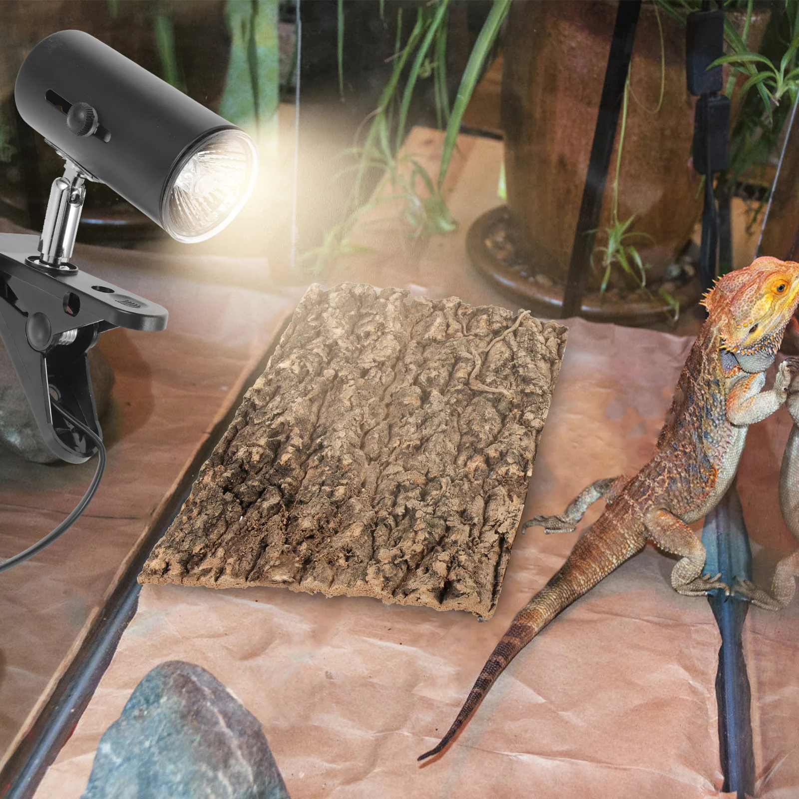 

1 set Turtle Basking Lamp Heat Bulb E27 Ceramic Socket Reptile Light St Adjustable Clamp Pet Supplies Heating Lamp for Bearded