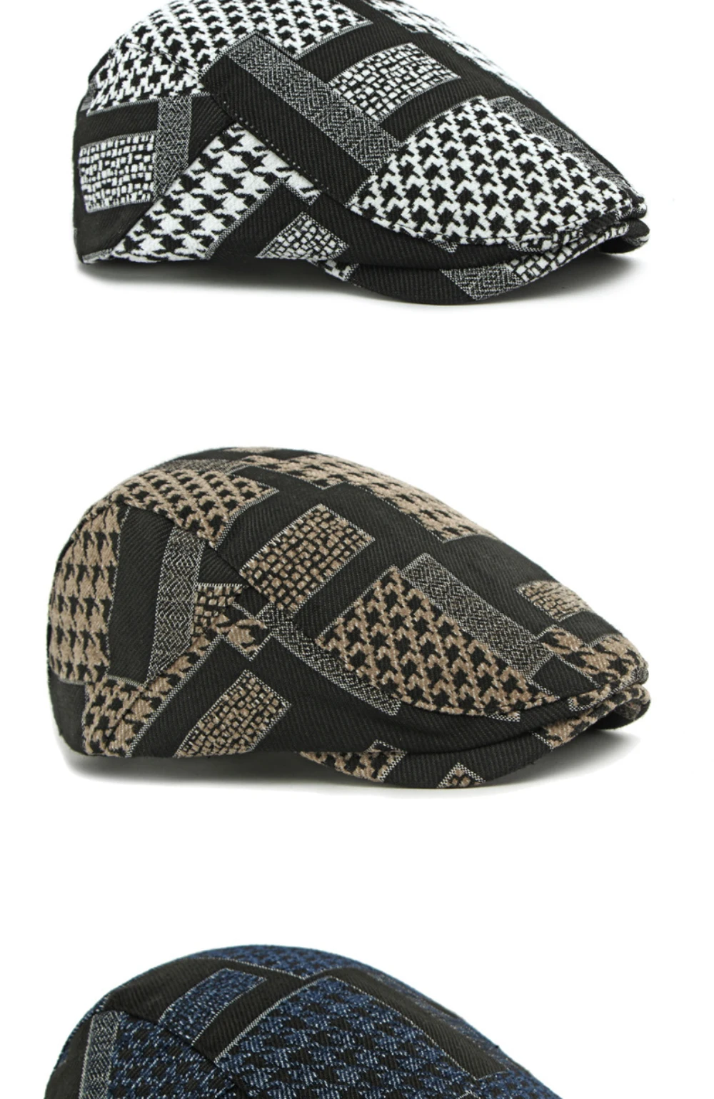 HT4882 Herren Berets Frauen Vintage Plaid Künstler Maler Baskenmütze Hut Neue Herbst Winter Baskenmütze Kappe Männlich Weiblich Einstellbare Ivy Flache Kappen – Detail 7