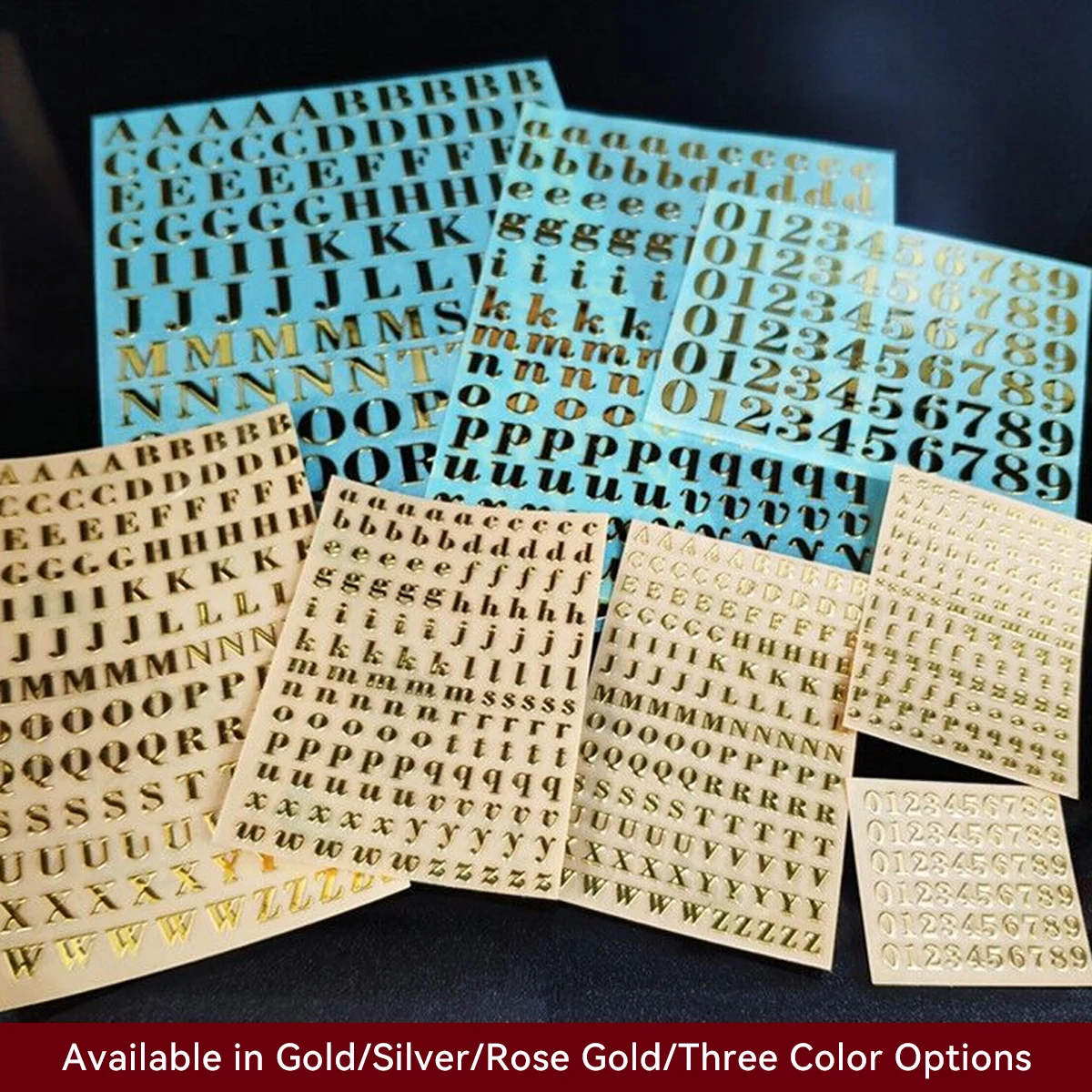 26 Letter Stickets Rose Gold Silver Colors English Letters Sticker for Photos Albums Decoration Pvc Waterproof Molds