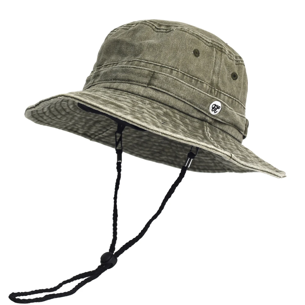 Washed Cotton Bucket Hats Spring Summer Men Women Panama Hat Fishing Hunting Cap Sun Protection Caps Outdoor Sun Hat