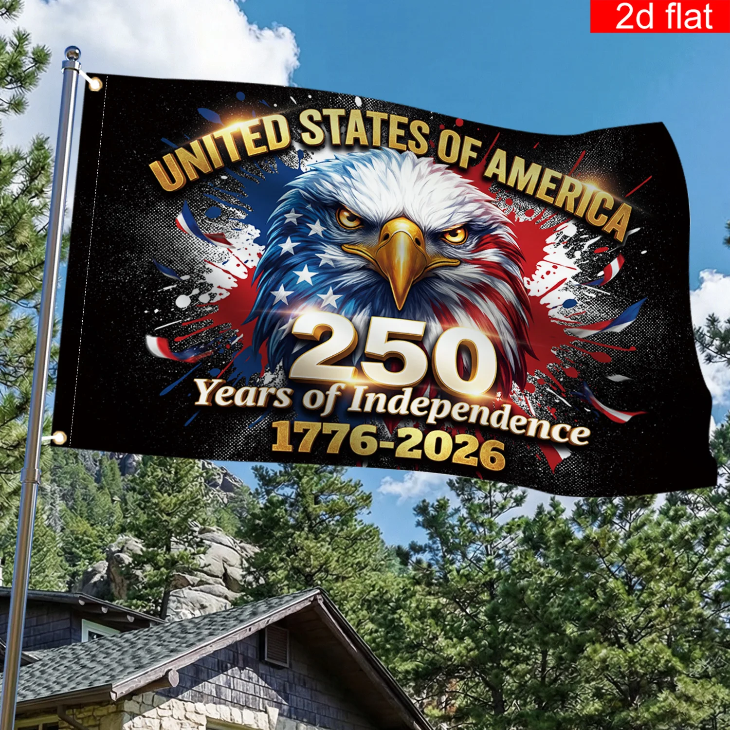 1pc 250Th Anniversary of The USA (1776-2026) Flag Banner 3*5 Feet, Independence Day July 4Th Party Gift (Without Pole)
